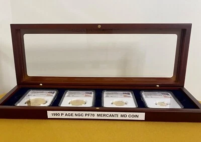 1990  4-COINS SET GOLD EAGLE NGC  PF70  ULTRA CAMEO SIGNED BY JOHN MERCANTI - Image 1 of 4
