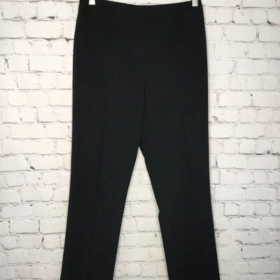 全新无标签 Lafayette 148 纽约直筒裤男式 0 码黑色羊毛混纺 — 第 1/4 张图片