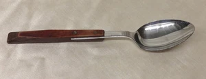 REGENT SHEFFIELD MODE DANISH TEASPOON WITH WOOD & RIVETED HANDLE 2 RIVETS  SPOON - Picture 1 of 7