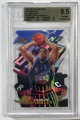 CHARLES BARKLEY BGS 9.5 1997-98 TOPPS STADIUM CLUB #T14B ILUMINADOR TRIUNVIRATO Foto 1 de 2