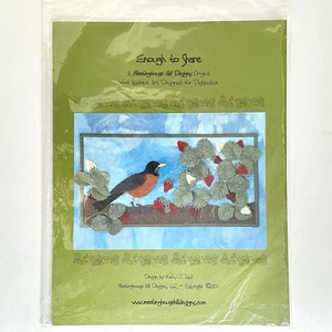 Apliques de lana suficientes para compartir para colgar en la pared Robin Berries Meetinghouse Hill - Imagen 1 de 4