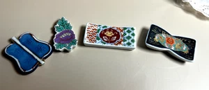 Vintage Colored Chopstick Rests Collection Set 4 Pieces - Picture 1 of 8