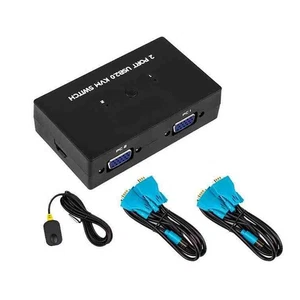 KVM VGA 2 Ports Two-in-Out avec Manette de Bureau Set partagé 5598 - Photo 1/6