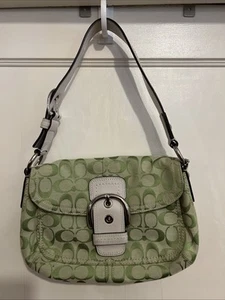 Coach Signature Soho Schultertasche grün - original - gebraucht - Bild 1 von 22