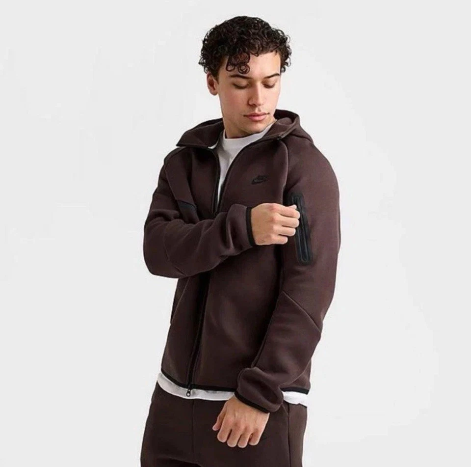 Nike Tech Fleece Windrunner Full Zip Baroque Brown HV0949-237 Men's Size Large