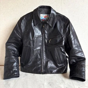 Aero Leather Horsehide "Highwayman" Jacke Gr. 36 Scotland Made schwarz Vintage - Bild 1 von 6