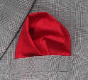 Gascoigne Extra Large Cotton Pocket Square Red 15.5" X 15.5" Men's - Picture 1 of 2