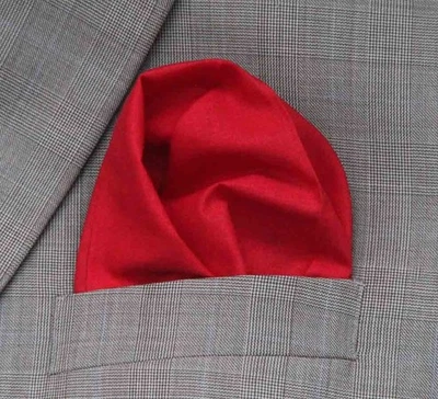 Gascoigne Extra Large Cotton Pocket Square Red 15.5" X 15.5" Men's - Image 1 of 2