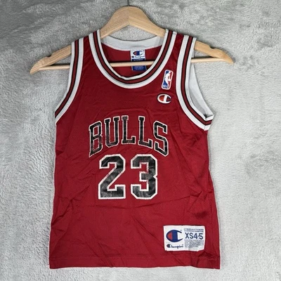 Camiseta de Colección Campeón Chicago Bulls Jordan Niños Jóvenes XS (4-5) Roja Años 90 NBA Estados Unidos Foto 1 de 4