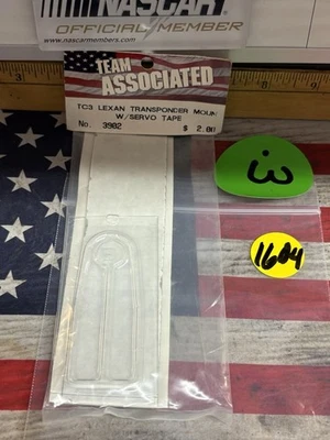 VINTAGE TEAM ASSOCIATED 3902 TRANSPONDER MOUNT: TC3 W/SERVO TAPE LEXAN - Image 1 of 4