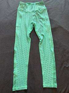 Crowned Athletics Size X-Small Mermaid Princess Leggings Green Scales Foil Print - Picture 1 of 3
