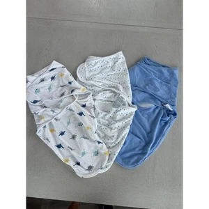 3 Pack Aden & Anais Dinosaur Blue Sleepsack 4-6 Month 14-16 lbs J - Picture 1 of 5
