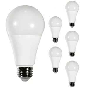 Diodesy A21 LED Light Bulb 17W 2000LM E26 5000K 120-277V CRI80 220° White 6-Pack - Picture 1 of 2