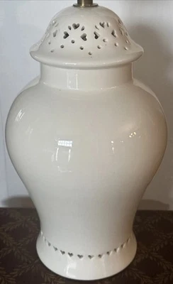 VTG Laura Ashley Ceramic Hearts Table Lamp English Country Cottage Lamp - Image 1 of 4