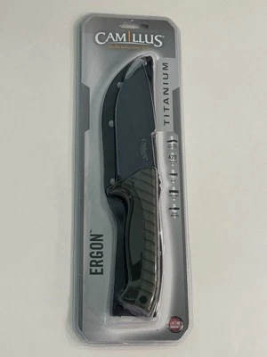 Cuchillo Camillus Ergon Titanio Acero Inoxidable Completo 9.75" Tang Paquete de 4.5 Hojas Desgarrado Foto 1 de 4