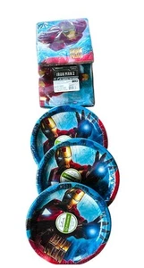 NIP Iron Man 2 Hallmark Birthday Party 24 Plates  32 Napkins Lot Supplies - Picture 1 of 2