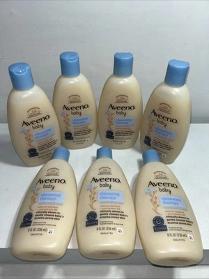 7 Sealed Aveeno Baby Cleansing Therapy Moisturizing Wash 8 Oz Each  Foto 1 de 4