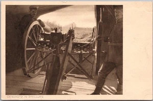 Postal de soldados militares alemanes de la Primera Guerra Mundial de colección de la década de 1910 con pistola grande / sin usar - Imagen 1 de 2