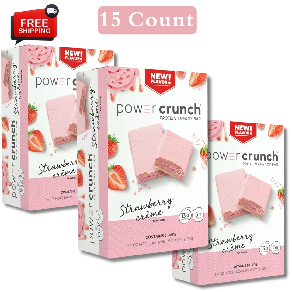 Power Crunch Original Protein Energy Bar, Strawberry Cream, 1.4 oz, 15 Count - Image 1 of 1