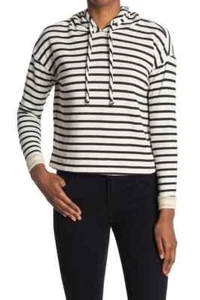 FOR THE REPUBLIC - Stripe French Terry Hoodie Sweatshirt BLK/IVORY / M / M - Bild 1 von 2