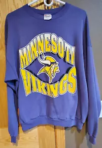 VINTAGE 1995 HANES MINNESOTA VIKINGS NFL SWEATSHIRT FOOTBALL ADULT XXL - Picture 1 of 5