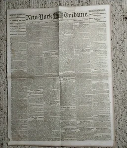 Origina 14. März 1864 New York Tribune Zeitung lesbar 8 Seiten 1 kleines Loch - Bild 1 von 6
