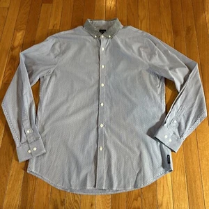 Armani Exchange AX Long Sleeve Button Down Front Shirt Mens Large Blue & White - Picture 1 of 8