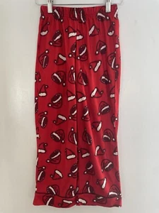 Cat & Jack Kids Boys Allover Santa Hat Cozy Fleece Christmas PJ Pants Red S 6/7 - Picture 1 of 4