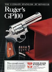 1987 Ruger GP-100 Edelstahl 0,357 Revolver Original Farbe Anzeige - Bild 1 von 1