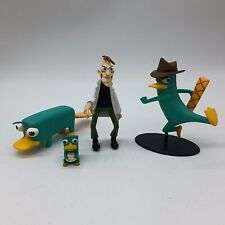 Phineas and Ferb Perry Dr. Heinz Doofenshmirtz 4 PCS SET Cartoon Figure Statue
