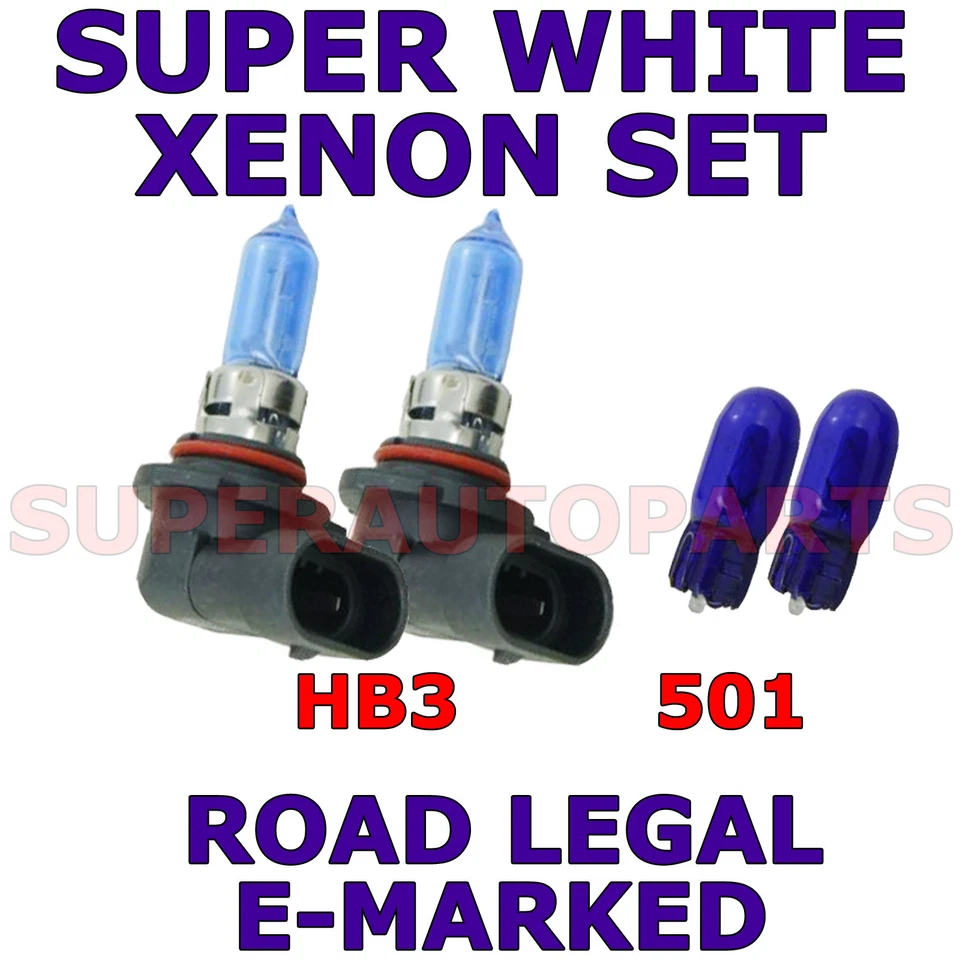 FITS NISSAN ALMERA TINO 2003-ON SET HB3 501 HALOGEN SUPER WHITE LIGHT BULBS — 第 1/1 张图片