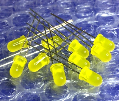 10 Led GIALLI 5mm Tondi Standard ( 10 pezzi )  - Immagine 1 di 2