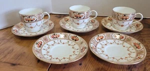 8 Pc Vintage ENFIELD England Coffee Cup Teacup Saucer 2 3/4" - Picture 1 of 7