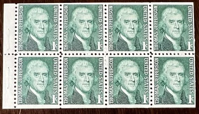 1968 US MNH BOOKLET PANE OF 8 STAMPS #1278A  - Image 1 of 2