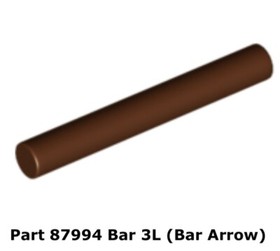 Lego 2x 87994 Reddish Brown Bar 3L (Bar Arrow) 10236 Ewok Village