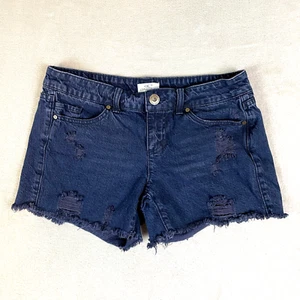O'NEILL Cutoff Shorts Womens Distressed Blue Dark Denim Beach Surf Size 9 Y2K - Picture 1 of 8