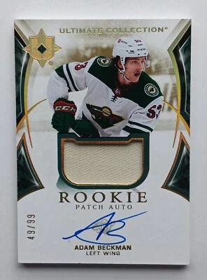 2021-22 Ultimate Collection Rookie Patch Auto Adam Beckman /99 Wild Islanders - Image 1 of 2