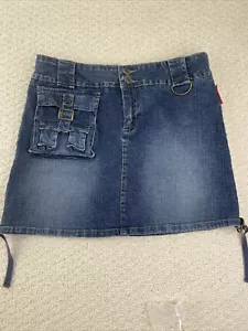 Minigonna vintage in denim Sasson taglia 11/12 con tasca anni '90 Y2K - Foto 1 di 10