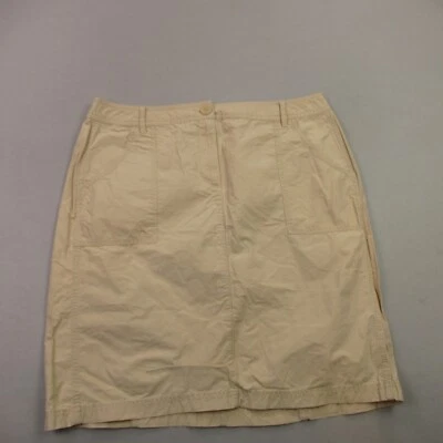 Falda J Jill Mujer 14 Ligera Exterior Botón Beige Informal Foto 1 de 4