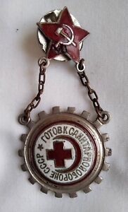 Soviet Russia - Ready for Medical Defence of USSR badge medal 1934-41 - genuine