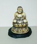 Small Vintage Resin Buddha Shakyamuni Amitabha Sculture On Stand 9cm