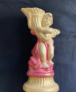 Vintage MCM Cherub Gold Ceramic Planter Victorian Pansy Baroque 11.5” - Picture 1 of 11