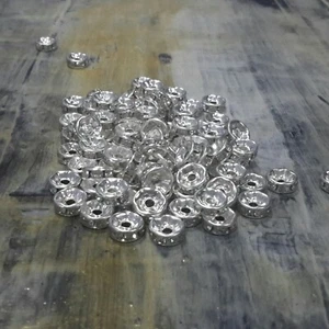Iron Rhinestone Spacers Grade A, Rondelle, 8x3.5mm 50pcs Free postage Oz Seller - Imagen 1 de 3