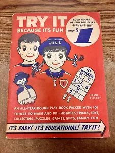 Try It Because It's Fun 1951 First Edition Games Puzzles Tricks Book Magazine - Picture 1 of 2