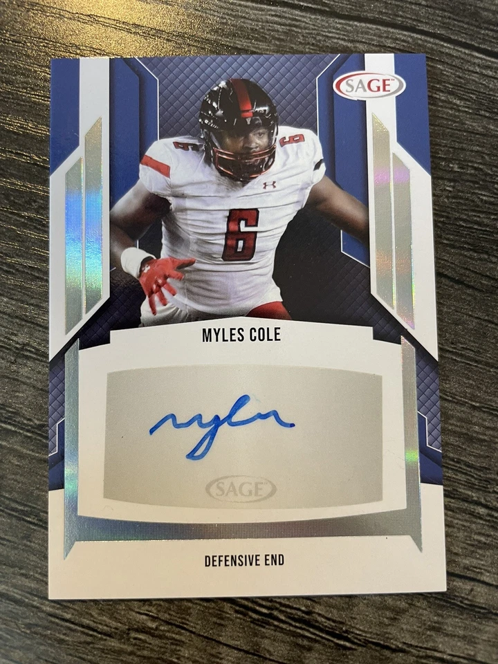 MYLES COLE- 2024 Sage Silver Auto - Texas Tech Red Raiders - Image 1 of 1