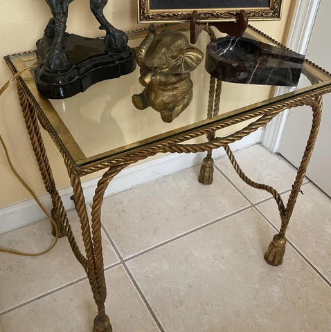Hollywood Regency rope and tassel  table Cover