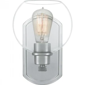 Quoizel PRUS8607BN Wandleuchte aus gebürstetem Nickel klar Kugel - Bild 1 von 6