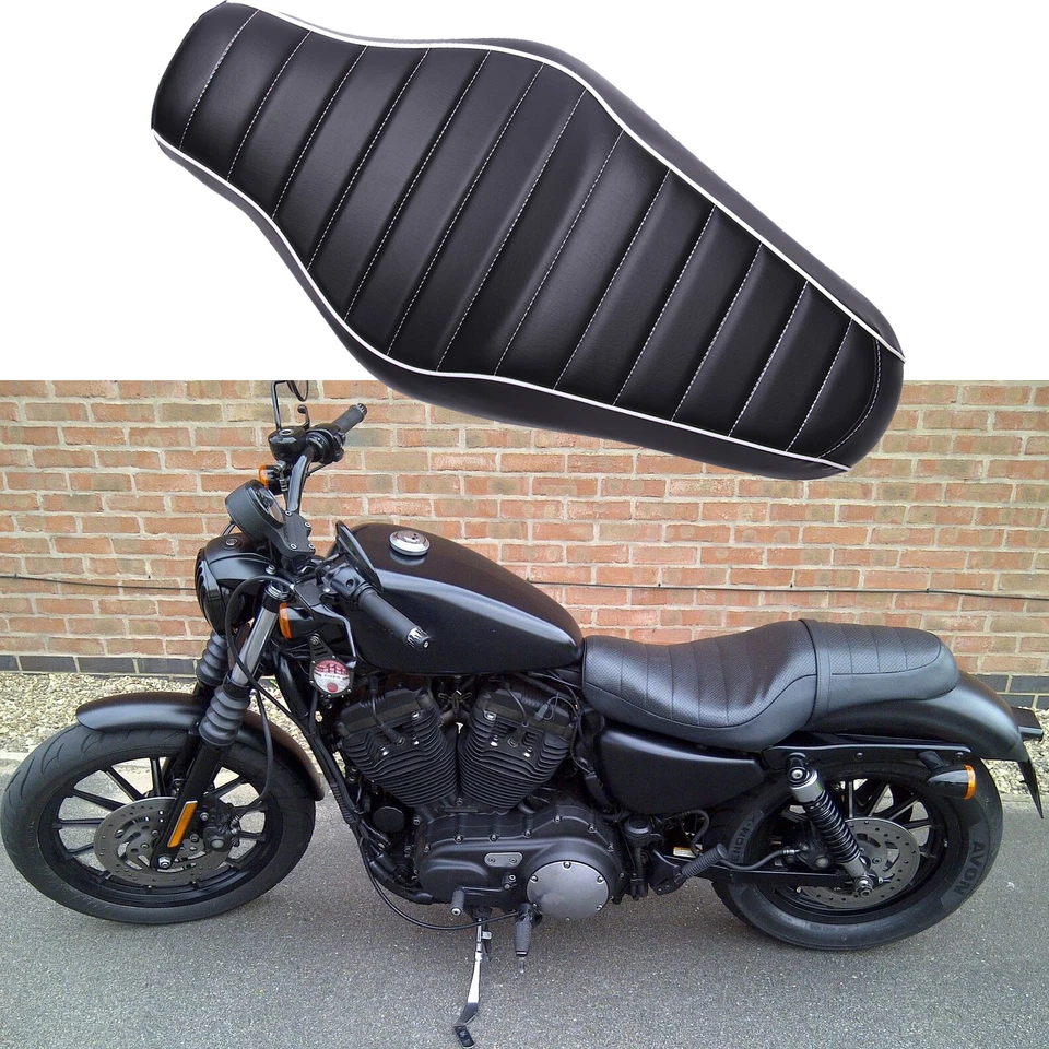 Asiento de dos asientos de hierro para conductor de motocicleta pasajero Harley Sportster XL 883 1200 72 Foto 1 de 4