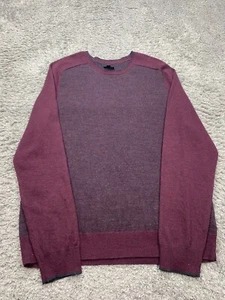 Apt 9 Sweater Men XL Red Merino Wool Freckle Ribbed Colorblock Crewneck Pullover - Picture 1 of 9