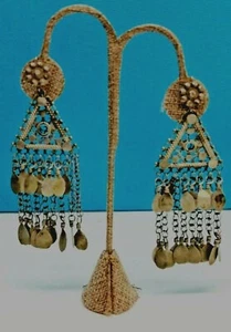 Pendientes colgantes antiguos de plata de ley con araña victorianos - Imagen 1 de 5